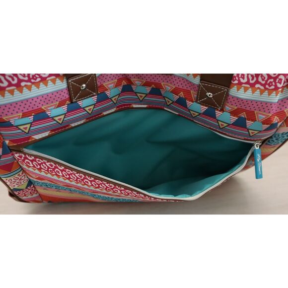 Lily Bloom M3965-80-WC Orange Multi On The Prowl 20" Rolling Duffle Bag - Picture 14 of 14